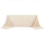 Scuba Rectangular 90"x156" Tablecloth Beige - Wrinkle Free, Stain Resistant & Seamless Table Cover - Bell Racket Store