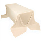 Scuba Rectangular 90"x156" Tablecloth Beige - Wrinkle Free, Stain Resistant & Seamless Table Cover - Bell Racket Store