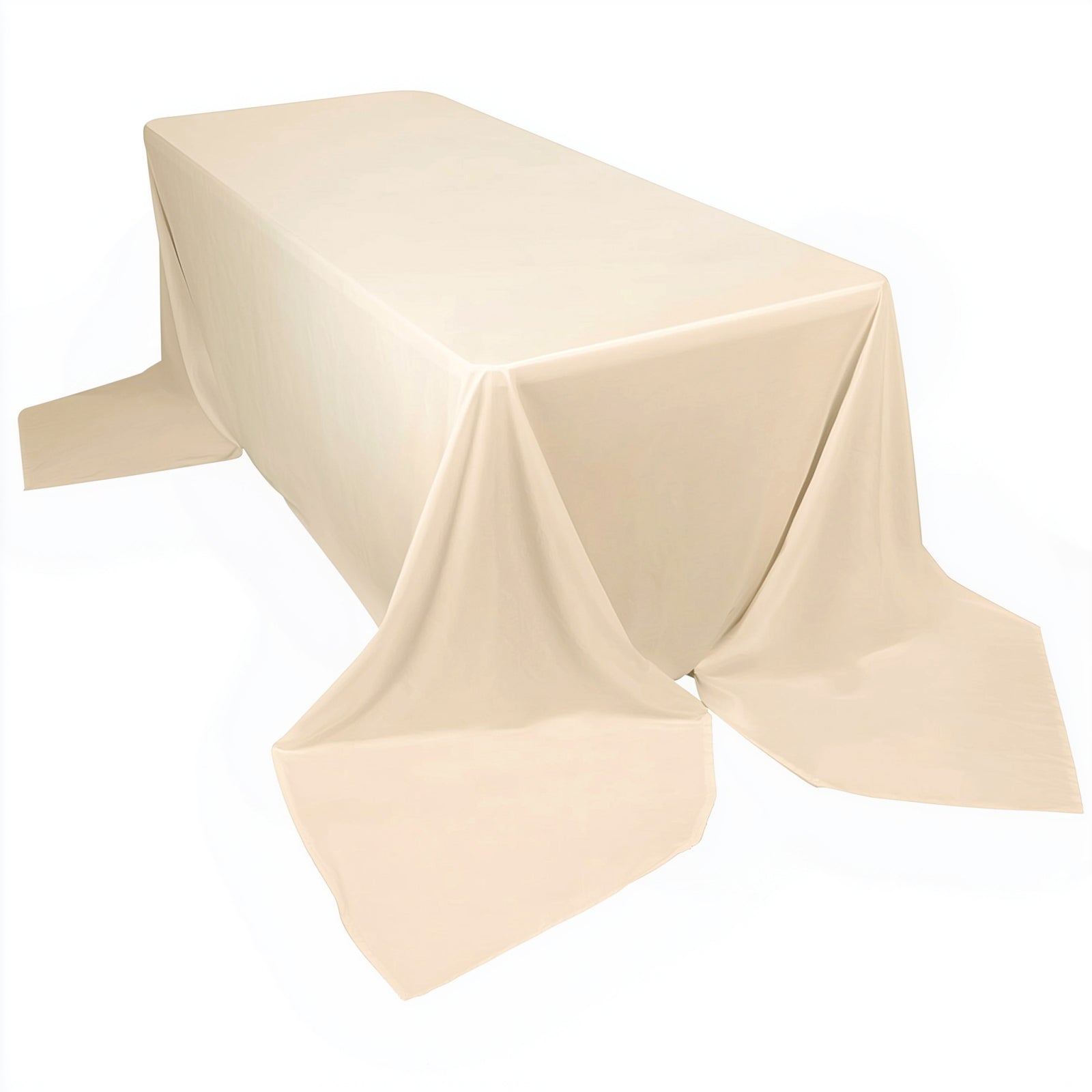 Scuba Rectangular 90"x156" Tablecloth Beige - Wrinkle Free, Stain Resistant & Seamless Table Cover - Bell Racket Store