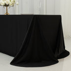 Scuba Rectangular 90"x156" Tablecloth Black with Rounded Corners â€“ Seamless, Wrinkle Free & Stain Resistant Table Cover - Bell Racket Store