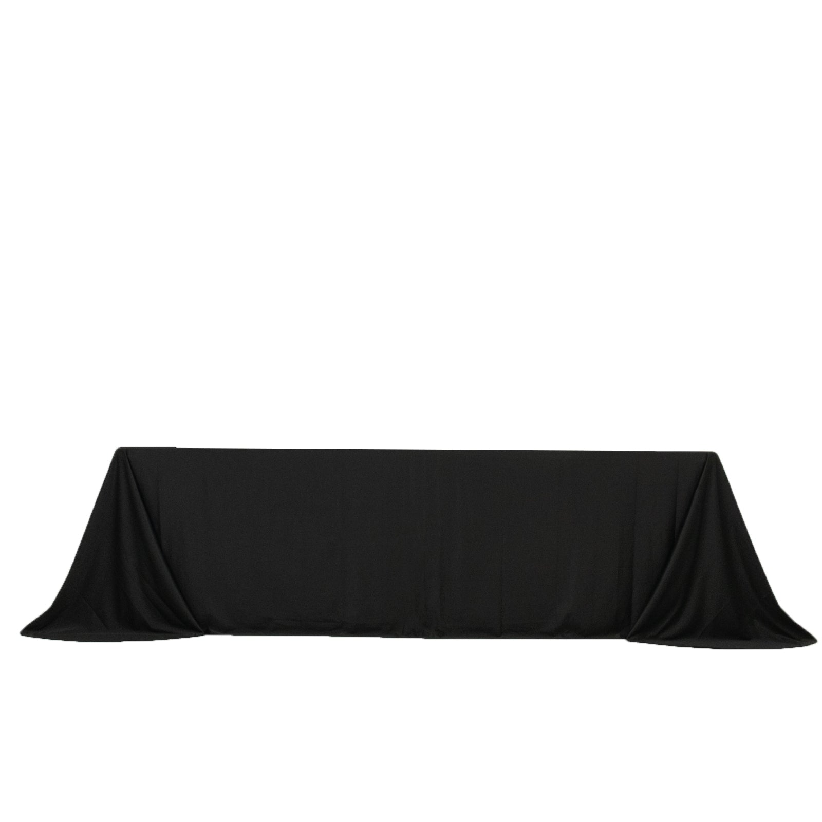 Scuba Rectangular 90"x156" Tablecloth Black with Rounded Corners â€“ Seamless, Wrinkle Free & Stain Resistant Table Cover - Bell Racket Store