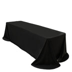 Scuba Rectangular 90"x156" Tablecloth Black with Rounded Corners â€“ Seamless, Wrinkle Free & Stain Resistant Table Cover - Bell Racket Store
