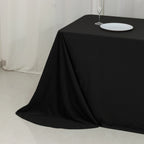 Scuba Rectangular 90"x156" Tablecloth Black with Rounded Corners â€“ Seamless, Wrinkle Free & Stain Resistant Table Cover - Bell Racket Store