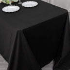 Scuba Rectangular 90"x156" Tablecloth Black - Wrinkle Free, Stain Resistant & Seamless Table Cover for Weddings and Parties - Bell Racket Store