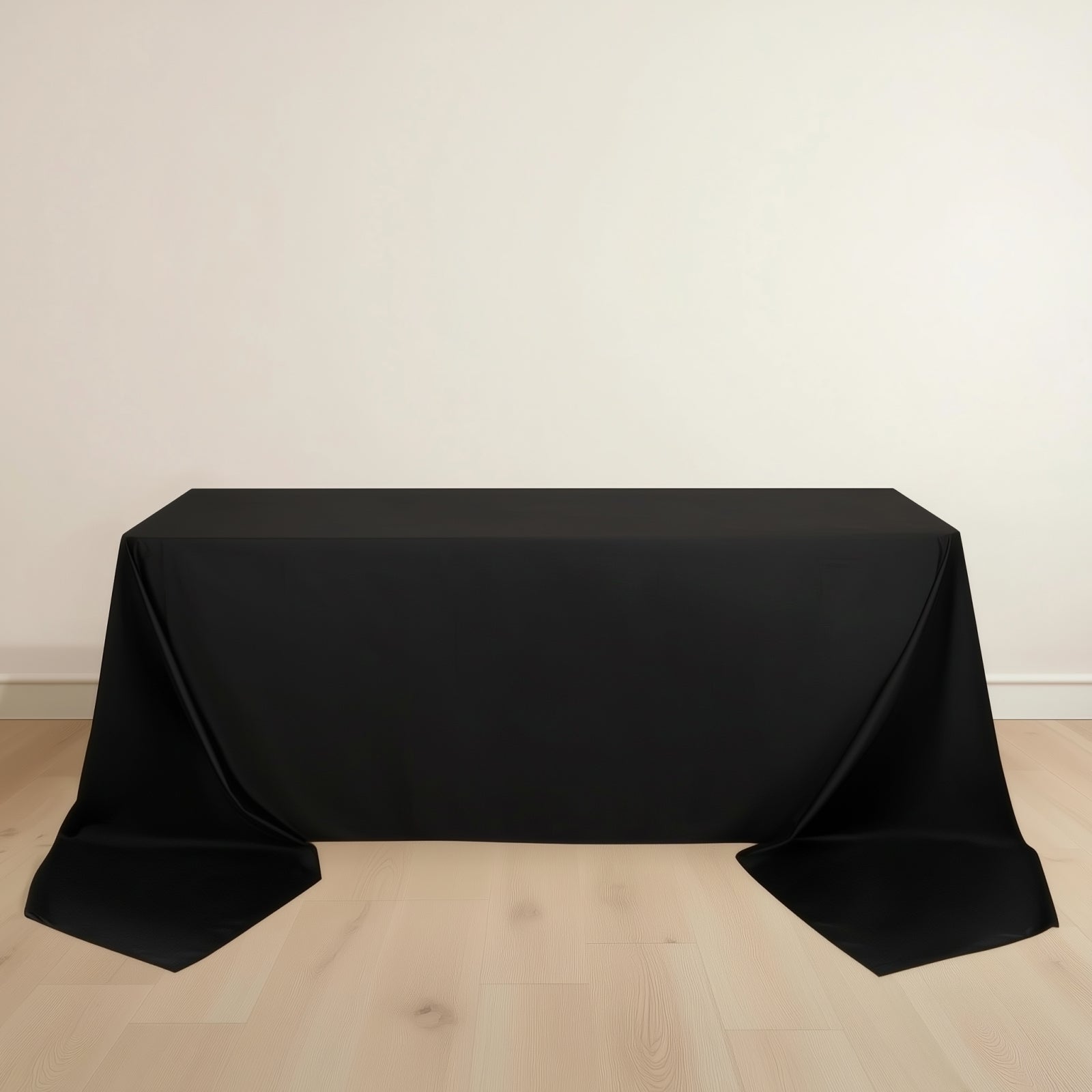 Scuba Rectangular 90"x156" Tablecloth Black - Wrinkle Free, Stain Resistant & Seamless Table Cover for Weddings and Parties - Bell Racket Store