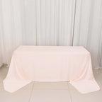Scuba Rectangular 90"x156" Tablecloth Blush - Wrinkle Free, Stain Resistant & Seamless Table Cover - Bell Racket Store