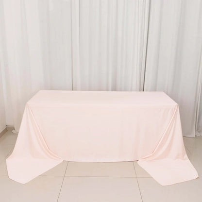 Scuba Rectangular 90"x156" Tablecloth Blush - Wrinkle Free, Stain Resistant & Seamless Table Cover - Bell Racket Store
