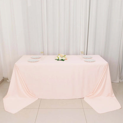 Scuba Rectangular 90"x156" Tablecloth Blush - Wrinkle Free, Stain Resistant & Seamless Table Cover - Bell Racket Store