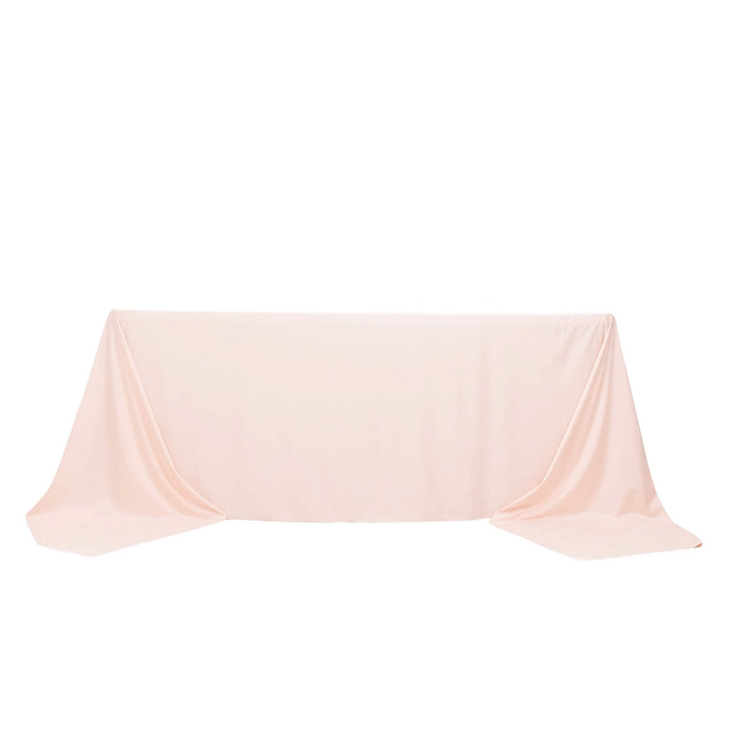 Scuba Rectangular 90"x156" Tablecloth Blush - Wrinkle Free, Stain Resistant & Seamless Table Cover - Bell Racket Store