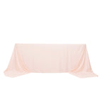 Scuba Rectangular 90"x156" Tablecloth Blush - Wrinkle Free, Stain Resistant & Seamless Table Cover - Bell Racket Store