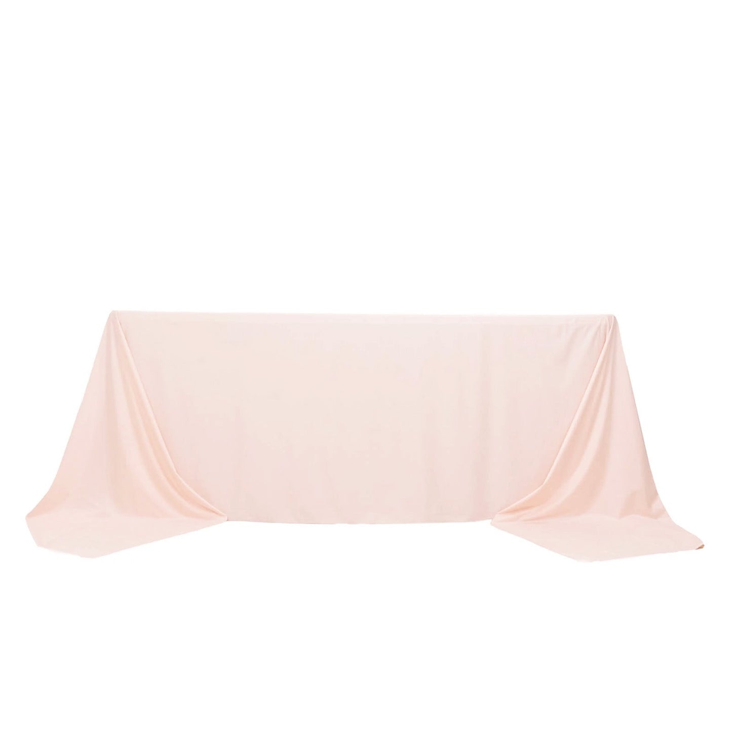 Scuba Rectangular 90"x156" Tablecloth Blush - Wrinkle Free, Stain Resistant & Seamless Table Cover - Bell Racket Store