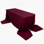 Scuba Rectangular 90"x156" Tablecloth Burgundy - Wrinkle Free, Stain Resistant & Seamless Table Cover - Bell Racket Store