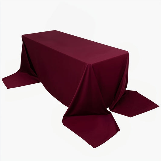 Scuba Rectangular 90"x156" Tablecloth Burgundy - Wrinkle Free, Stain Resistant & Seamless Table Cover - Bell Racket Store