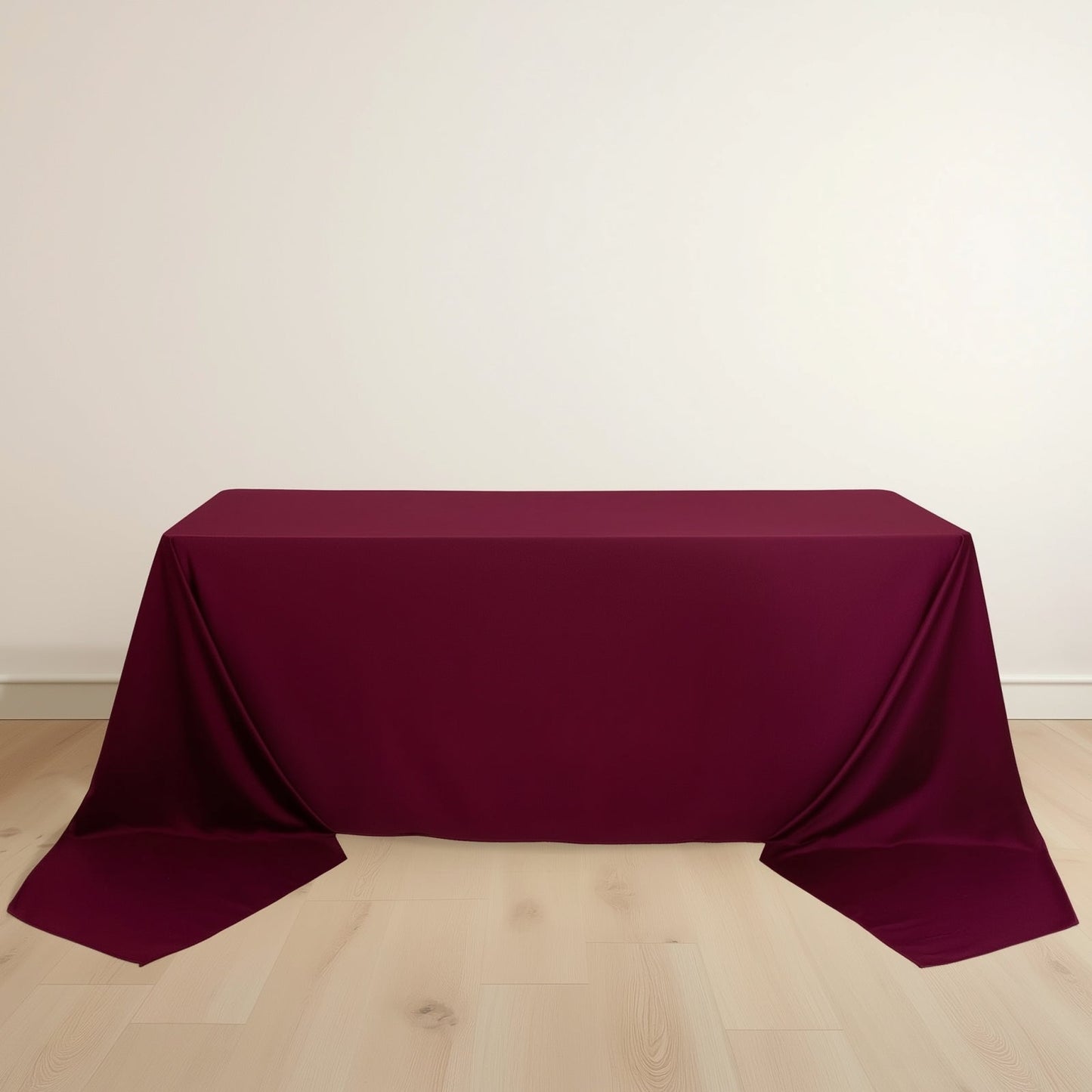 Scuba Rectangular 90"x156" Tablecloth Burgundy - Wrinkle Free, Stain Resistant & Seamless Table Cover - Bell Racket Store