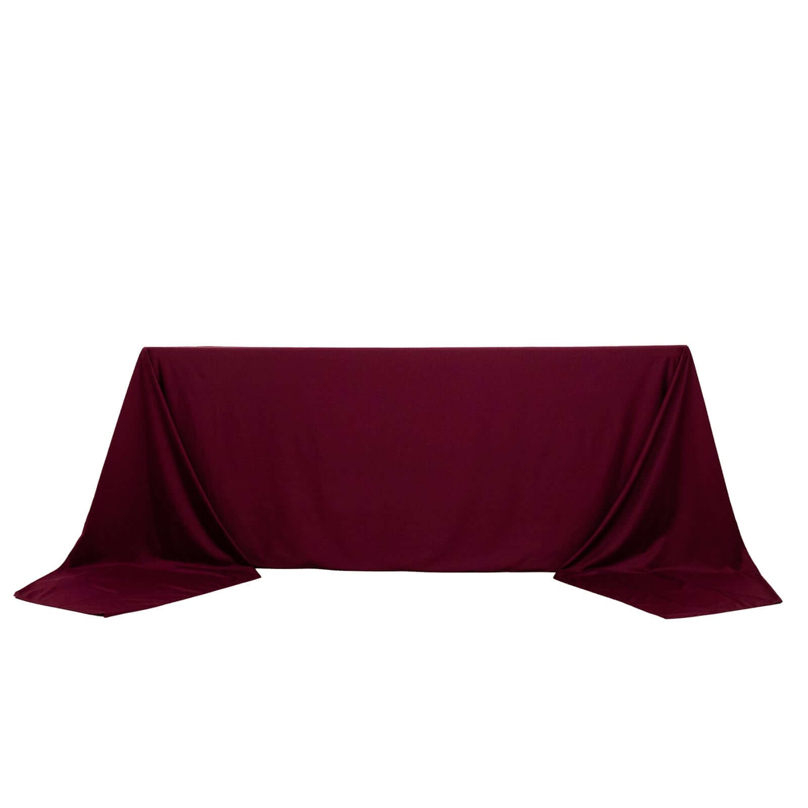 Scuba Rectangular 90"x156" Tablecloth Burgundy - Wrinkle Free, Stain Resistant & Seamless Table Cover - Bell Racket Store