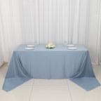 Scuba Rectangular 90"x156" Tablecloth Dusty Blue - Wrinkle Free, Stain Resistant & Seamless Table Cover - Bell Racket Store