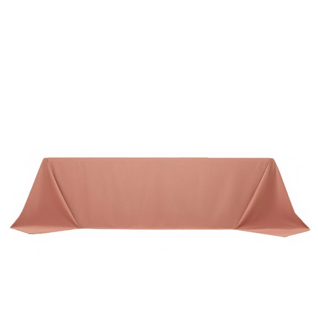 Scuba Rectangular 90"x156" Tablecloth Dusty Rose - Wrinkle Free, Stain Resistant & Seamless Table Cover - Bell Racket Store