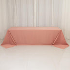 Scuba Rectangular 90"x156" Tablecloth Dusty Rose - Wrinkle Free, Stain Resistant & Seamless Table Cover - Bell Racket Store