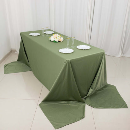 Scuba Rectangular 90"x156" Tablecloth Dusty Sage Green - Wrinkle Free, Stain Resistant & Seamless Table Cover - Bell Racket Store