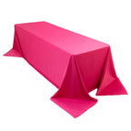 Scuba Rectangular 90"x156" Tablecloth Fuchsia - Wrinkle Free, Stain Resistant & Seamless Table Cover - Bell Racket Store