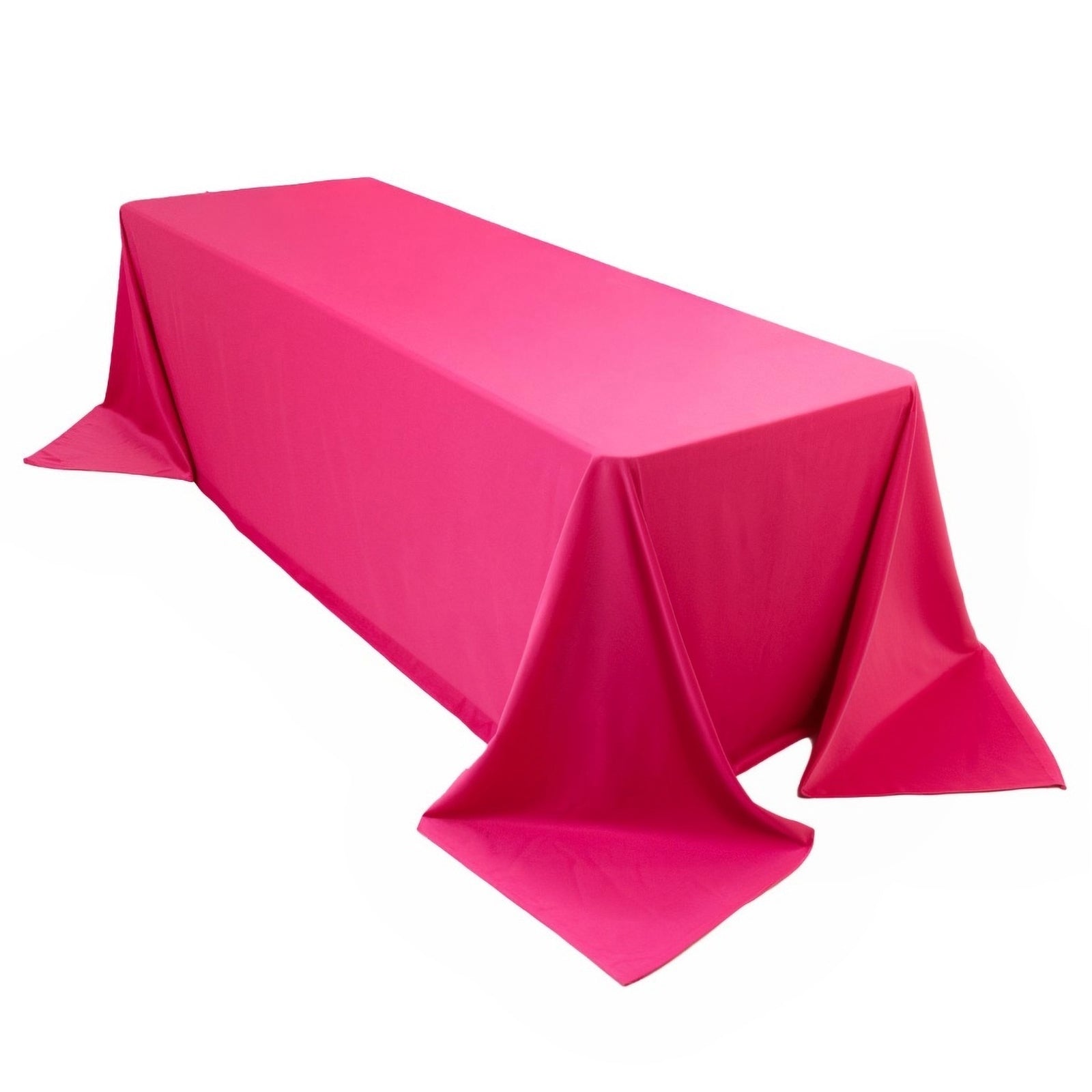 Scuba Rectangular 90"x156" Tablecloth Fuchsia - Wrinkle Free, Stain Resistant & Seamless Table Cover - Bell Racket Store