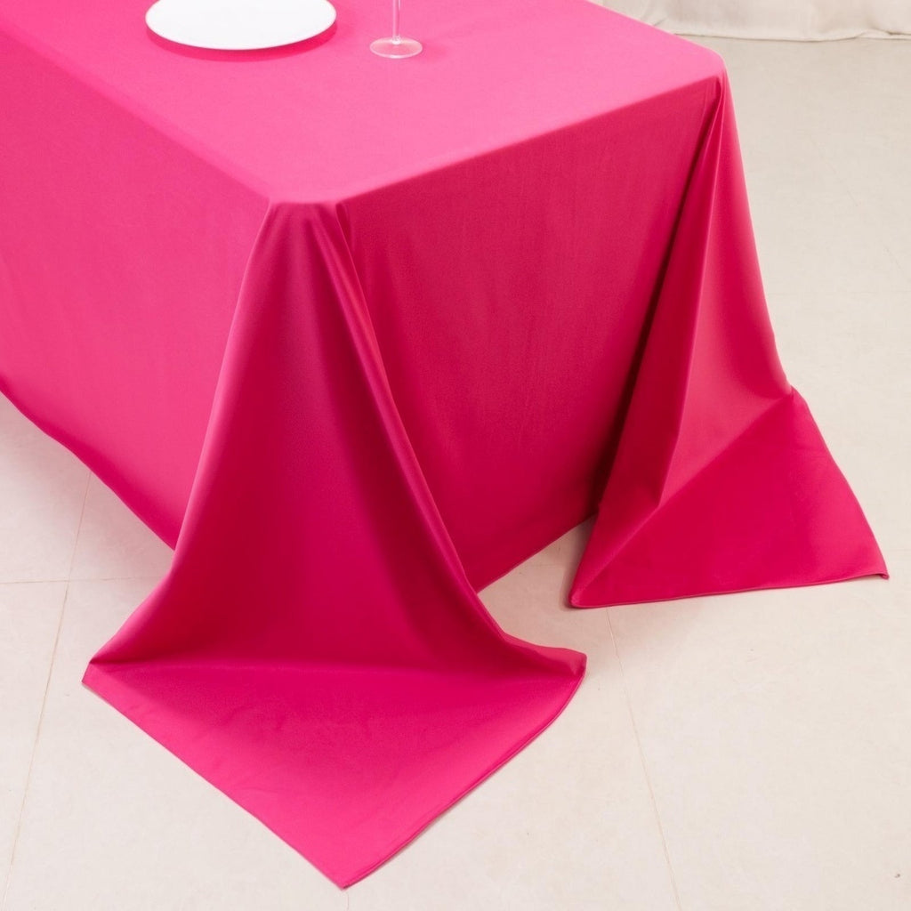 Scuba Rectangular 90"x156" Tablecloth Fuchsia - Wrinkle Free, Stain Resistant & Seamless Table Cover - Bell Racket Store
