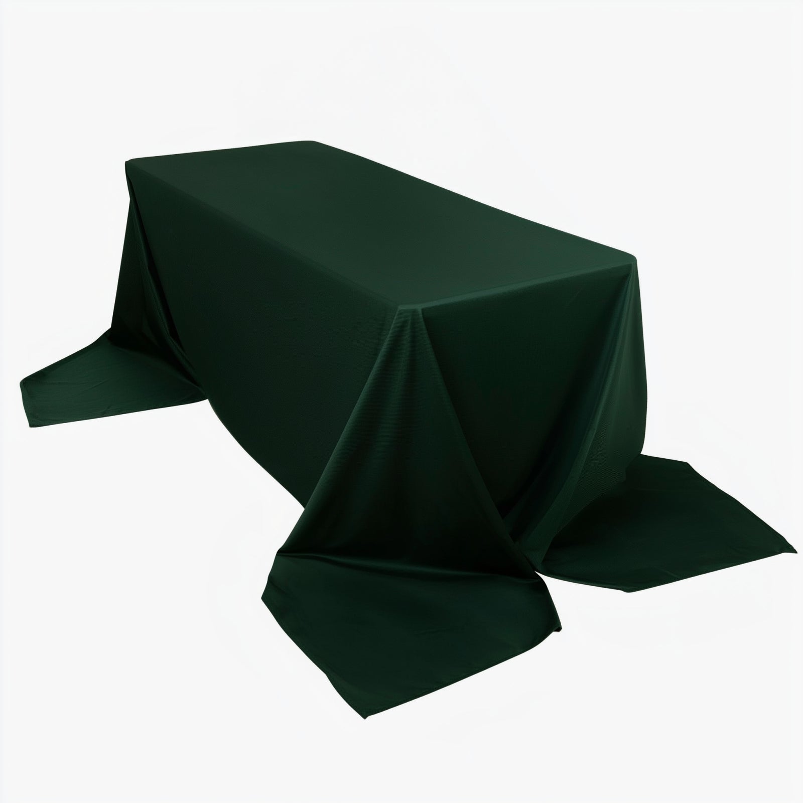 Scuba Rectangular 90"x156" Tablecloth Hunter Emerald Green - Wrinkle Free, Stain Resistant & Seamless Table Cover - Bell Racket Store