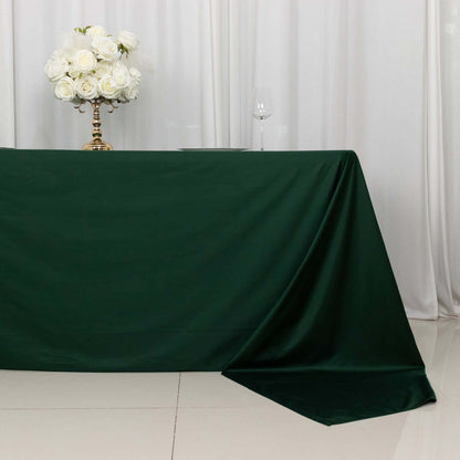 Scuba Rectangular 90"x156" Tablecloth Hunter Emerald Green - Wrinkle Free, Stain Resistant & Seamless Table Cover - Bell Racket Store