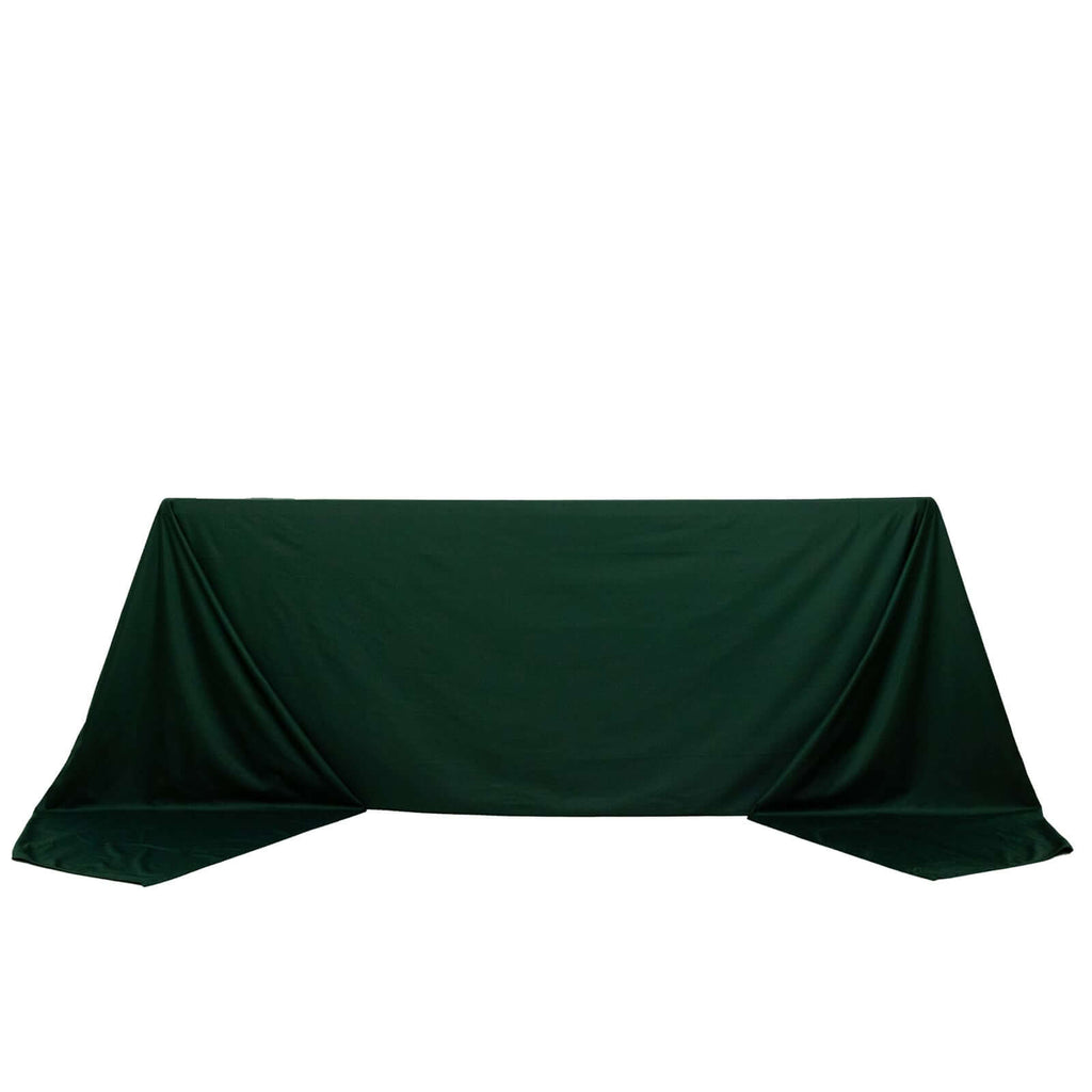 Scuba Rectangular 90"x156" Tablecloth Hunter Emerald Green - Wrinkle Free, Stain Resistant & Seamless Table Cover - Bell Racket Store