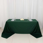 Scuba Rectangular 90"x156" Tablecloth Hunter Emerald Green - Wrinkle Free, Stain Resistant & Seamless Table Cover - Bell Racket Store