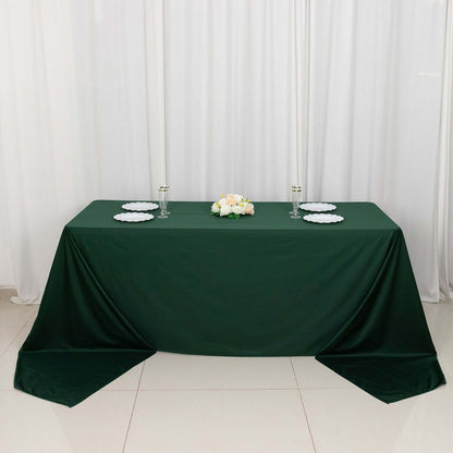 Scuba Rectangular 90"x156" Tablecloth Hunter Emerald Green - Wrinkle Free, Stain Resistant & Seamless Table Cover - Bell Racket Store