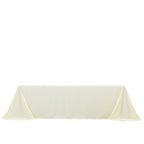 Scuba Rectangular 90"x156" Tablecloth Ivory with Rounded Corners â€“ Seamless, Wrinkle Free & Stain Resistant Table Cover - Bell Racket Store
