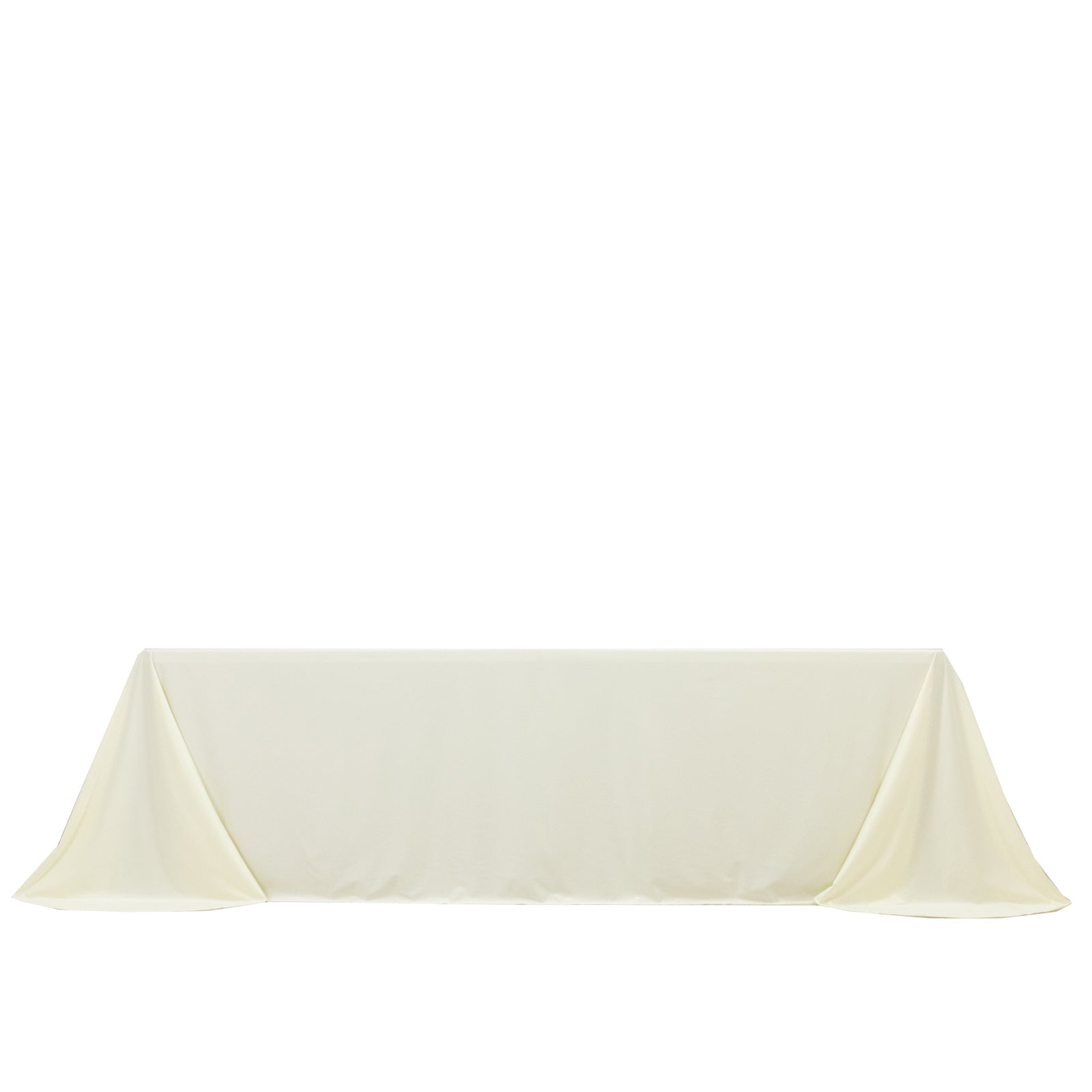 Scuba Rectangular 90"x156" Tablecloth Ivory with Rounded Corners â€“ Seamless, Wrinkle Free & Stain Resistant Table Cover - Bell Racket Store