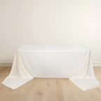 Scuba Rectangular 90"x156" Tablecloth Ivory - Wrinkle Free, Stain Resistant & Seamless Table Cover - Bell Racket Store