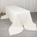 Scuba Rectangular 90"x156" Tablecloth Ivory - Wrinkle Free, Stain Resistant & Seamless Table Cover - Bell Racket Store