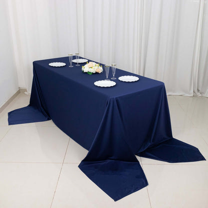 Scuba Rectangular 90"x156" Tablecloth Navy Blue - Wrinkle Free, Stain Resistant & Seamless Table Cover - Bell Racket Store