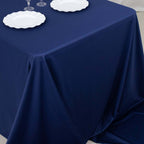 Scuba Rectangular 90"x156" Tablecloth Navy Blue - Wrinkle Free, Stain Resistant & Seamless Table Cover - Bell Racket Store