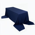 Scuba Rectangular 90"x156" Tablecloth Navy Blue - Wrinkle Free, Stain Resistant & Seamless Table Cover - Bell Racket Store