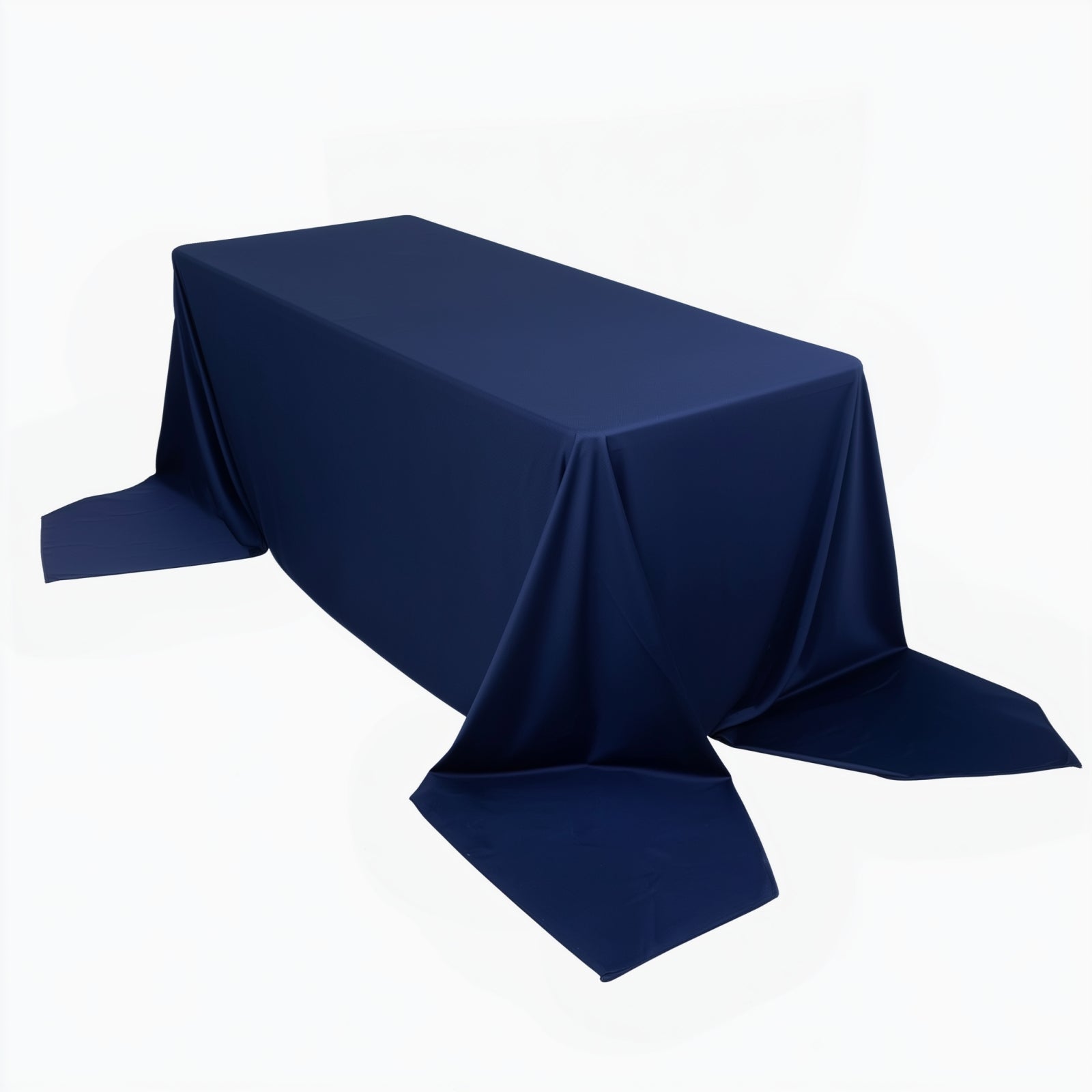 Scuba Rectangular 90"x156" Tablecloth Navy Blue - Wrinkle Free, Stain Resistant & Seamless Table Cover - Bell Racket Store