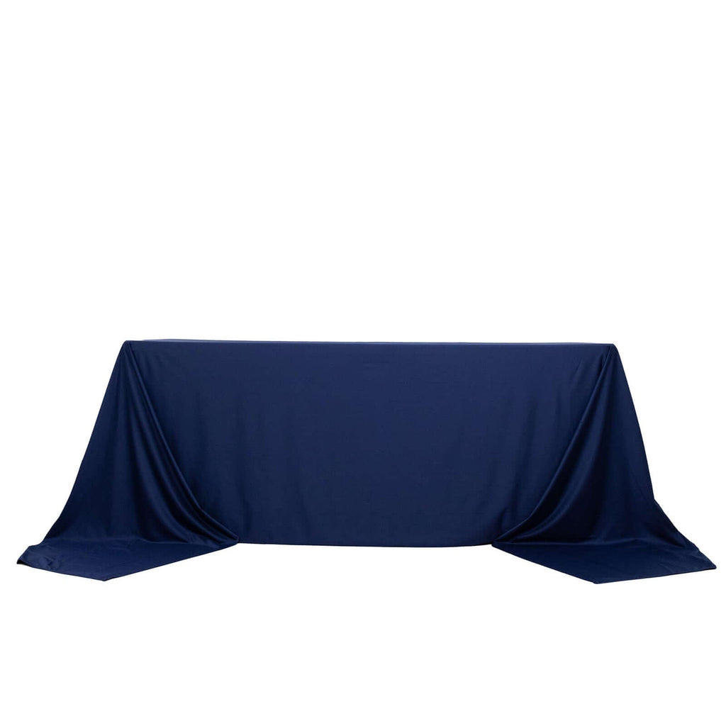 Scuba Rectangular 90"x156" Tablecloth Navy Blue - Wrinkle Free, Stain Resistant & Seamless Table Cover - Bell Racket Store