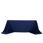Scuba Rectangular 90"x156" Tablecloth Navy Blue - Wrinkle Free, Stain Resistant & Seamless Table Cover - Bell Racket Store