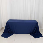 Scuba Rectangular 90"x156" Tablecloth Navy Blue - Wrinkle Free, Stain Resistant & Seamless Table Cover - Bell Racket Store