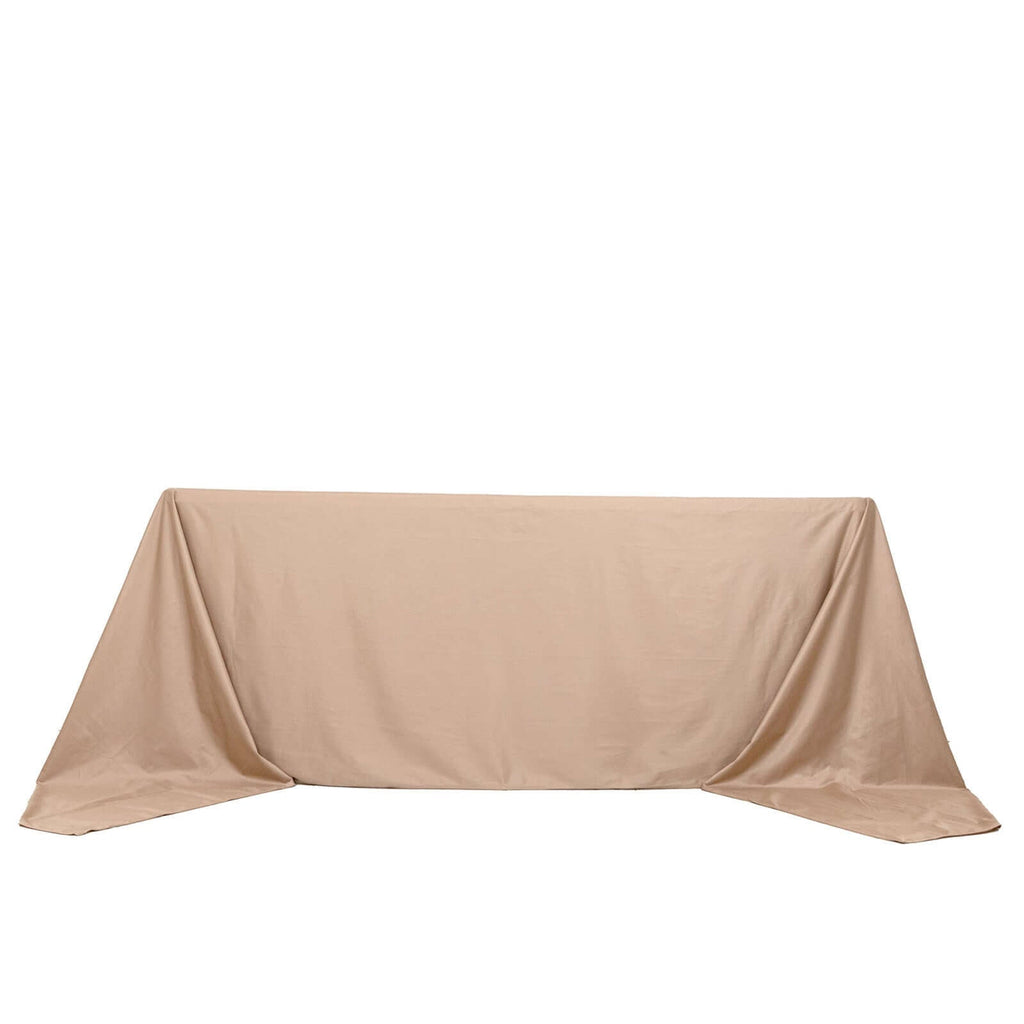 Scuba Rectangular 90"x156" Tablecloth Nude - Wrinkle Free, Stain Resistant & Seamless Table Cover - Bell Racket Store