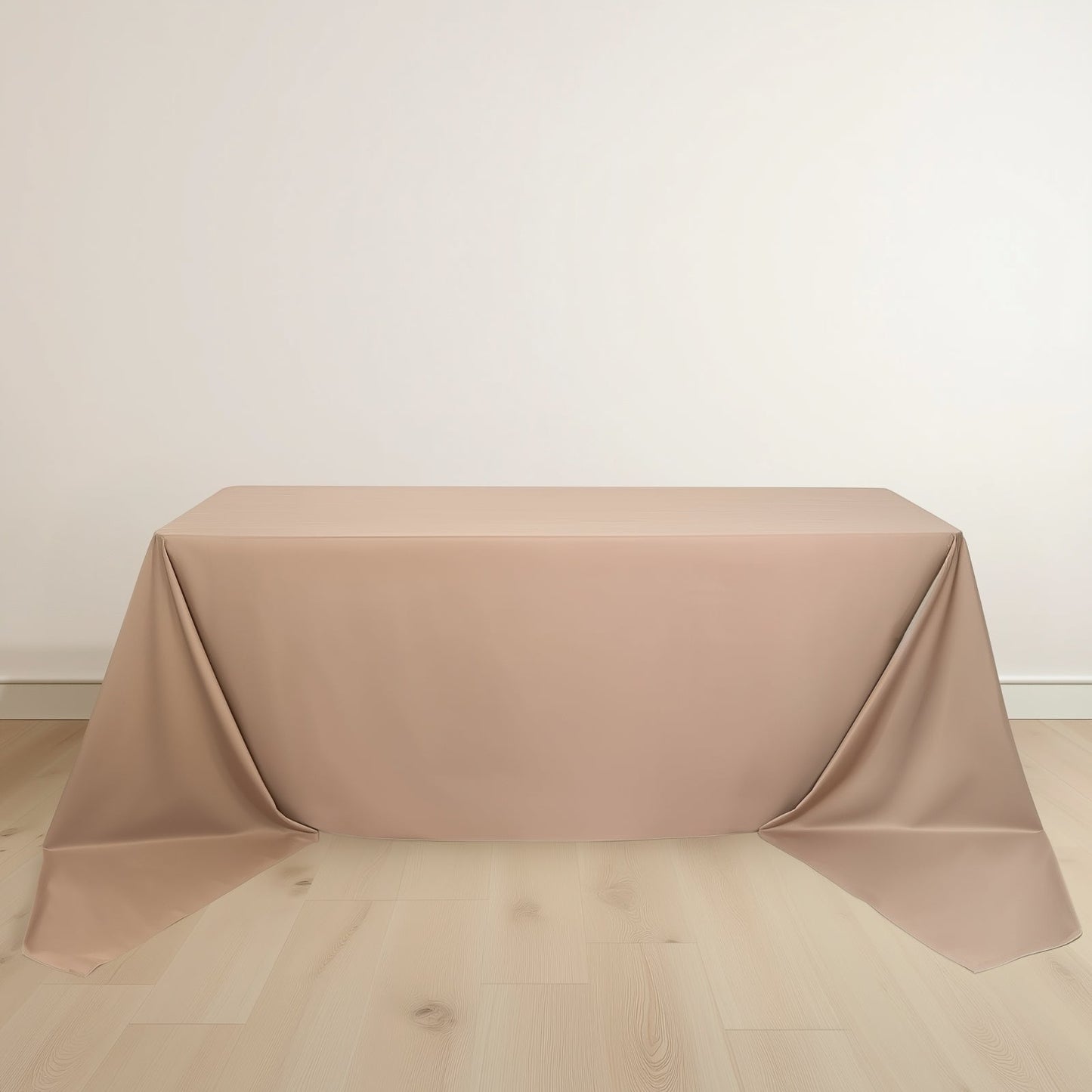 Scuba Rectangular 90"x156" Tablecloth Nude - Wrinkle Free, Stain Resistant & Seamless Table Cover - Bell Racket Store