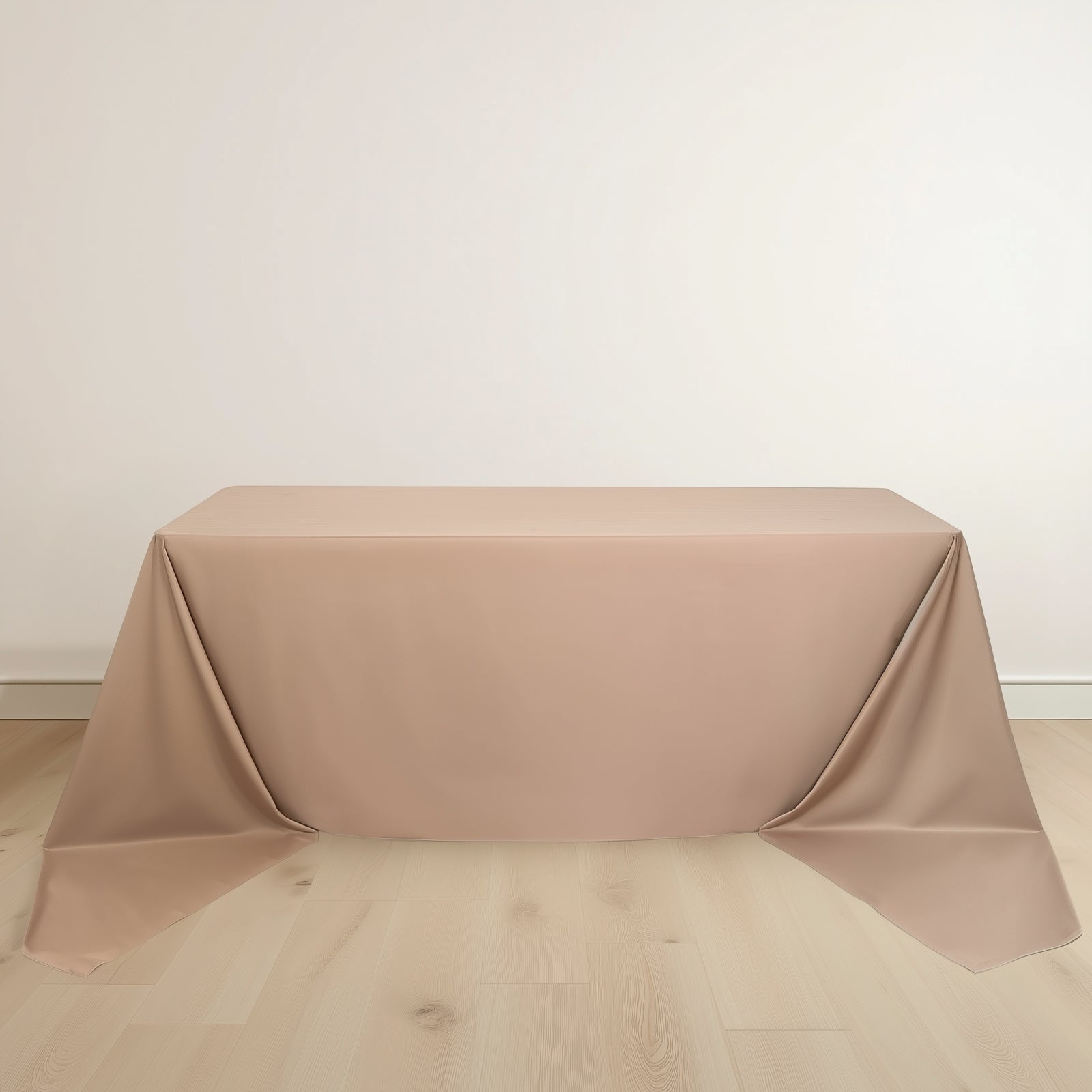 Scuba Rectangular 90"x156" Tablecloth Nude - Wrinkle Free, Stain Resistant & Seamless Table Cover - Bell Racket Store
