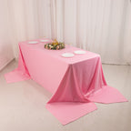 Scuba Rectangular 90"x156" Tablecloth Pink - Wrinkle Free, Stain Resistant & Seamless Table Cover - Bell Racket Store