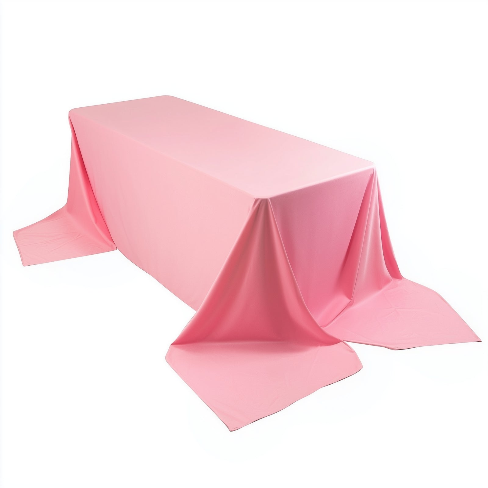 Scuba Rectangular 90"x156" Tablecloth Pink - Wrinkle Free, Stain Resistant & Seamless Table Cover - Bell Racket Store
