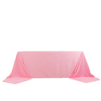 Scuba Rectangular 90"x156" Tablecloth Pink - Wrinkle Free, Stain Resistant & Seamless Table Cover - Bell Racket Store