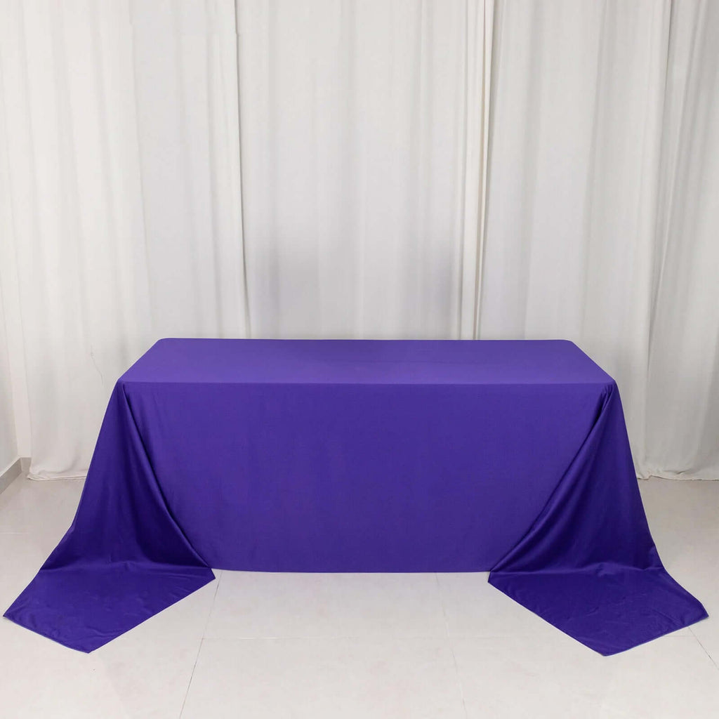 Scuba Rectangular 90"x156" Tablecloth Purple - Wrinkle Free, Stain Resistant & Seamless Table Cover - Bell Racket Store