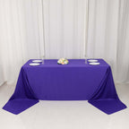 Scuba Rectangular 90"x156" Tablecloth Purple - Wrinkle Free, Stain Resistant & Seamless Table Cover - Bell Racket Store
